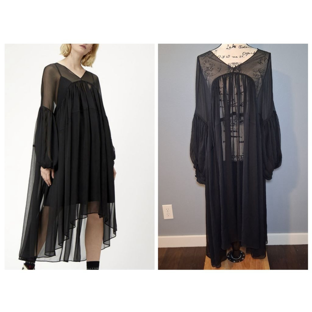 JUST FEMALE Bisou Sheer High Low Dress